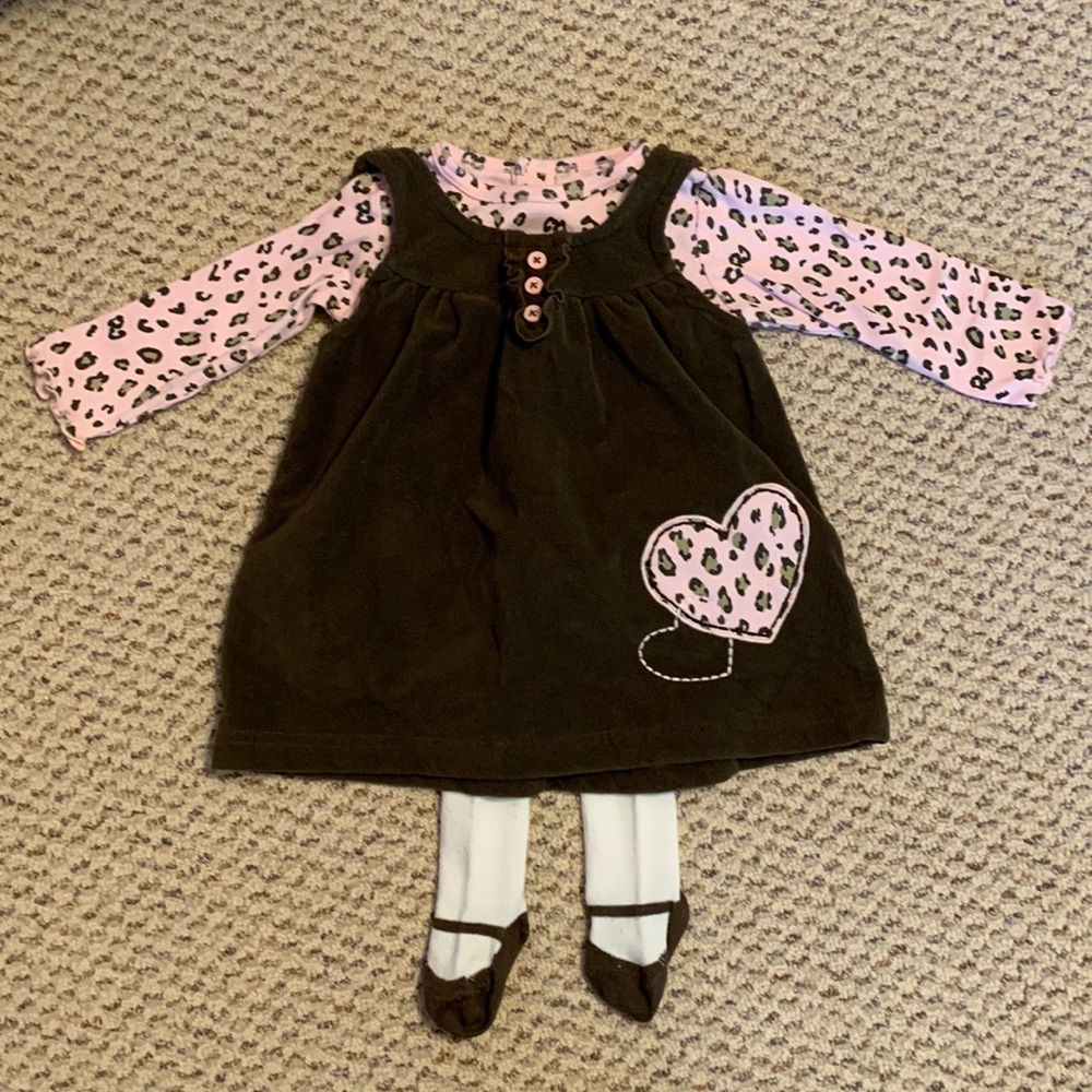 Carters fleece jumper set with tights